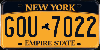 NY license plate GOU7022