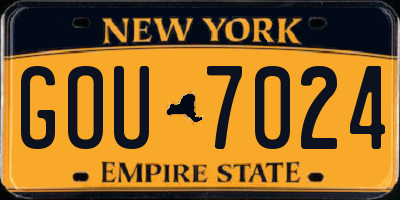 NY license plate GOU7024