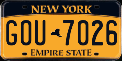 NY license plate GOU7026