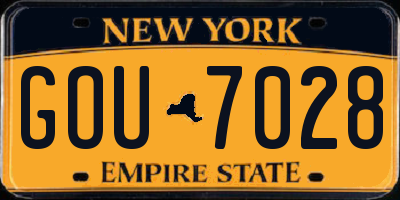 NY license plate GOU7028