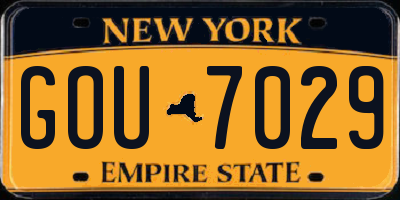 NY license plate GOU7029