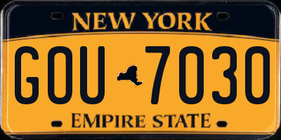 NY license plate GOU7030