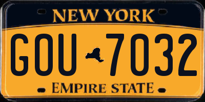 NY license plate GOU7032