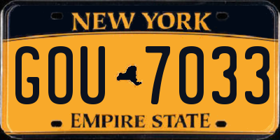 NY license plate GOU7033