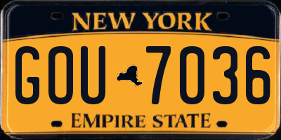 NY license plate GOU7036