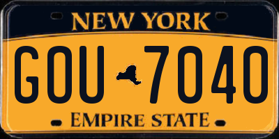 NY license plate GOU7040