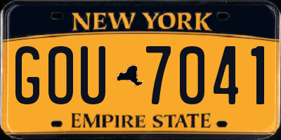 NY license plate GOU7041