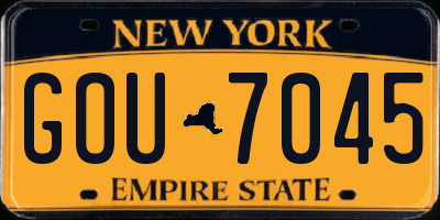 NY license plate GOU7045