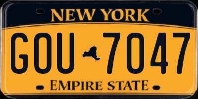 NY license plate GOU7047