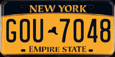 NY license plate GOU7048