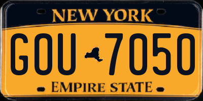 NY license plate GOU7050