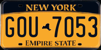NY license plate GOU7053