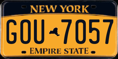 NY license plate GOU7057