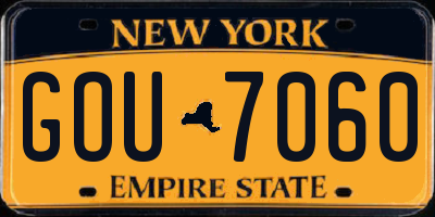 NY license plate GOU7060
