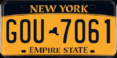 NY license plate GOU7061