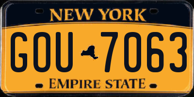 NY license plate GOU7063