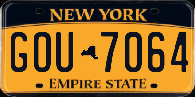 NY license plate GOU7064