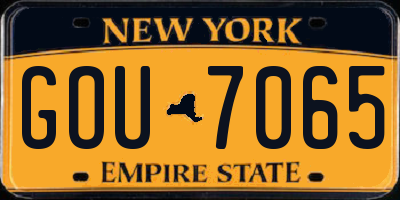 NY license plate GOU7065