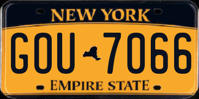 NY license plate GOU7066