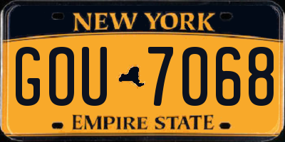 NY license plate GOU7068