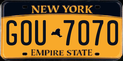 NY license plate GOU7070