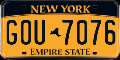NY license plate GOU7076