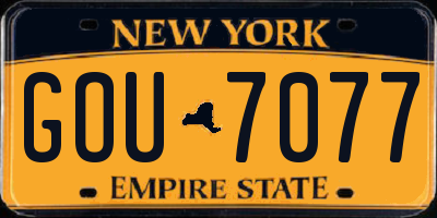 NY license plate GOU7077