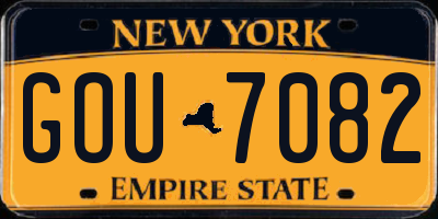 NY license plate GOU7082