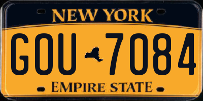 NY license plate GOU7084