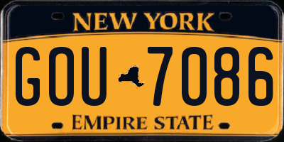 NY license plate GOU7086