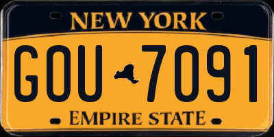 NY license plate GOU7091