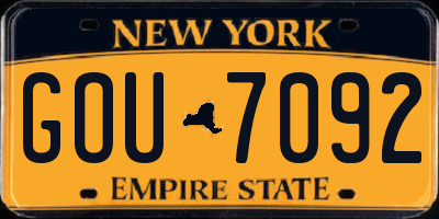 NY license plate GOU7092