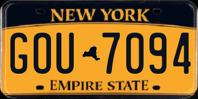 NY license plate GOU7094