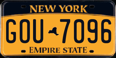 NY license plate GOU7096