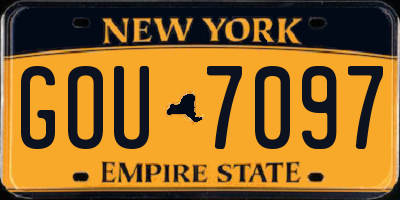 NY license plate GOU7097