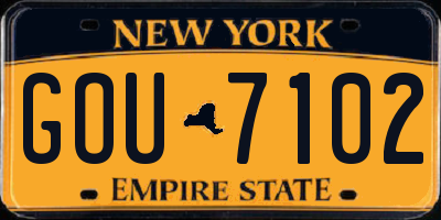 NY license plate GOU7102