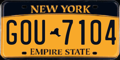 NY license plate GOU7104