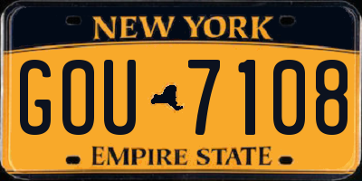NY license plate GOU7108