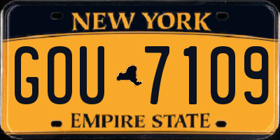NY license plate GOU7109