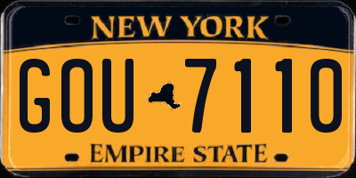 NY license plate GOU7110
