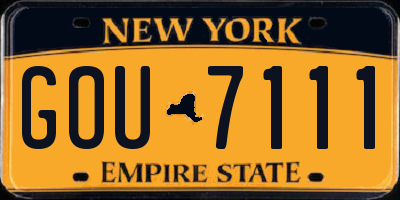 NY license plate GOU7111
