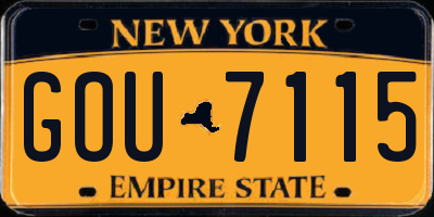 NY license plate GOU7115