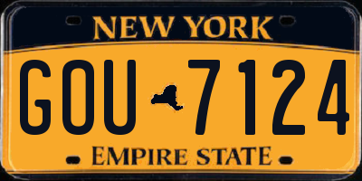 NY license plate GOU7124