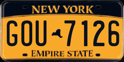 NY license plate GOU7126