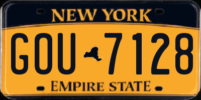NY license plate GOU7128