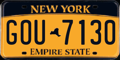 NY license plate GOU7130