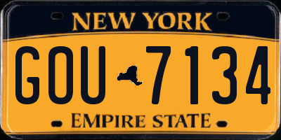 NY license plate GOU7134