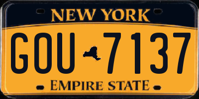 NY license plate GOU7137