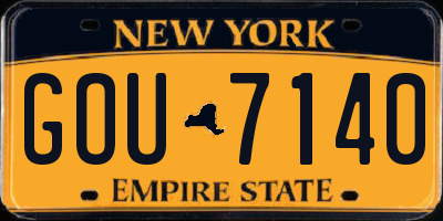 NY license plate GOU7140