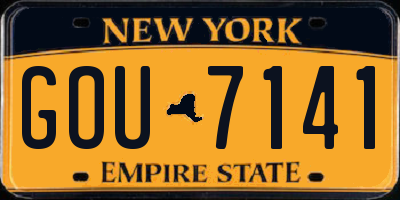 NY license plate GOU7141